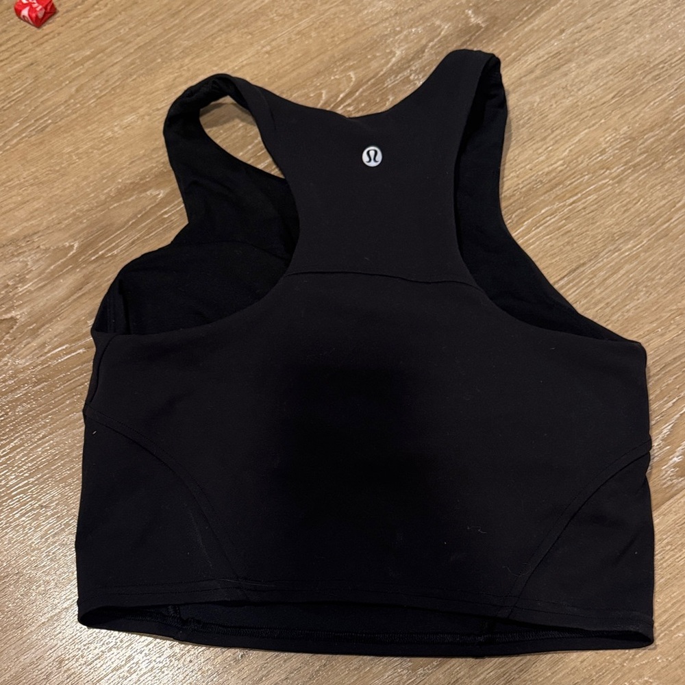 Lululemon Black Racerback crop tank built in bra